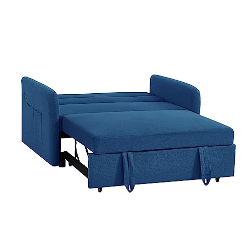 TRIPLE TREE Loveseat Sofa Bed,3-in-1 Convertible Sleeper Chair Pull Out Sofa Bed with Adjustable Backrest,Sofa,Lounger Chair,Twin Bed for Apartment Office Living Room,Cream Fabric