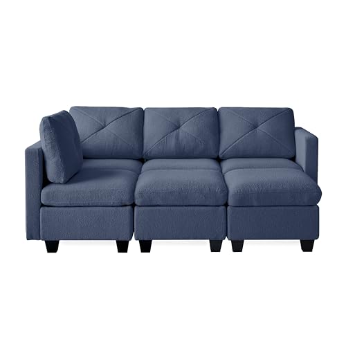 Casa Andrea Milano Modular Sectional Sofa, Boucle Fabric Convertible U Shaped Couch with Storage, 6 Seat Modular Sectional Sofa Couch with Chaise for Living Room, Apartment