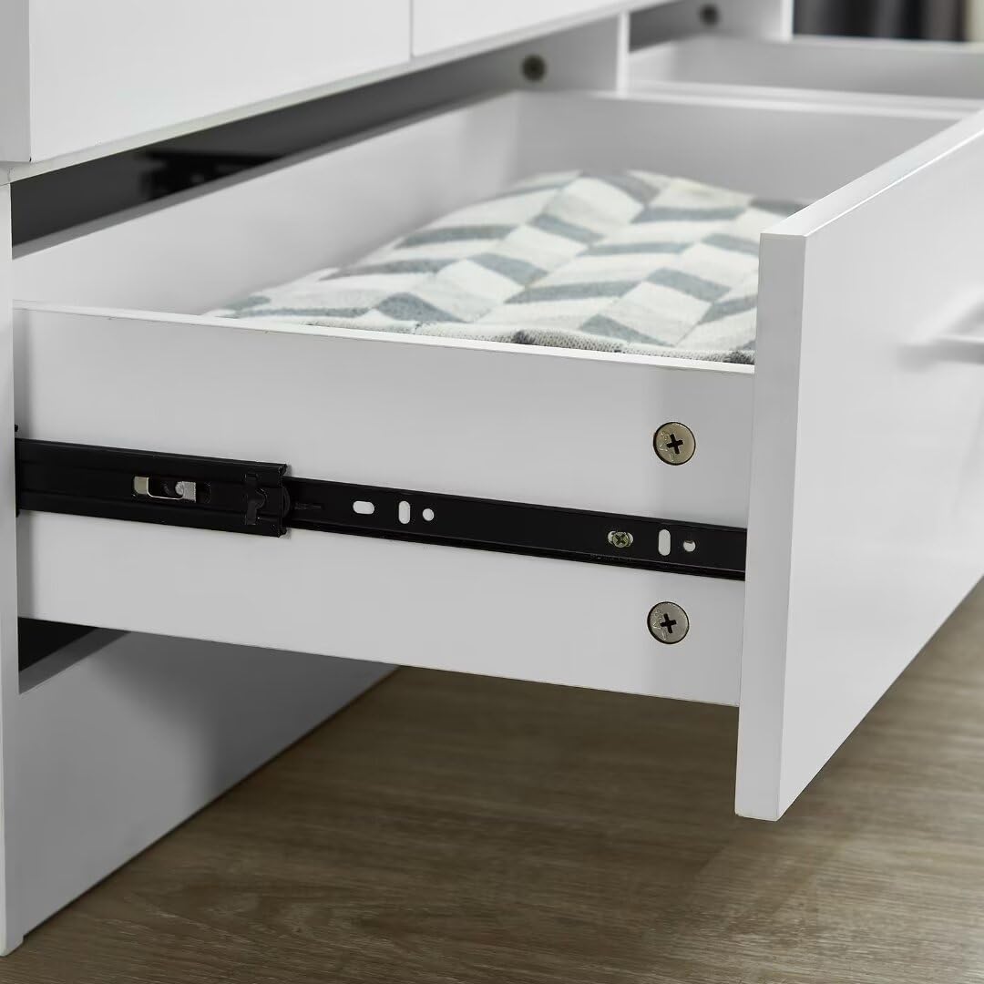 Armoire Wardrobe Closet: Bedroom Armoires with 2 drawers and Wardrobe Cabinet with 3 Doors Wardrobe Closet for Hanging Clothes White 47.24''W x 18.9''D x 70.9''H