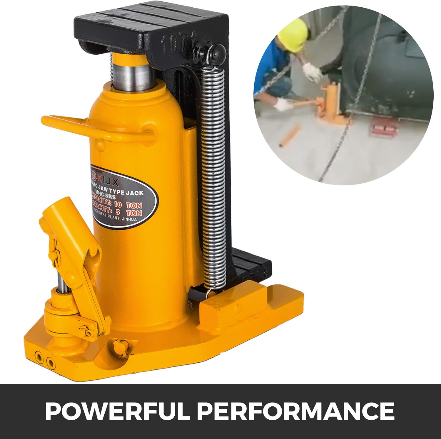 Mophorn Toe Jack Lift Hydraulic Machine Toe Jack Lift Air Hydraulic Toe Jack Proprietary Heat-Treated Steel (10-20Ton Yellow)