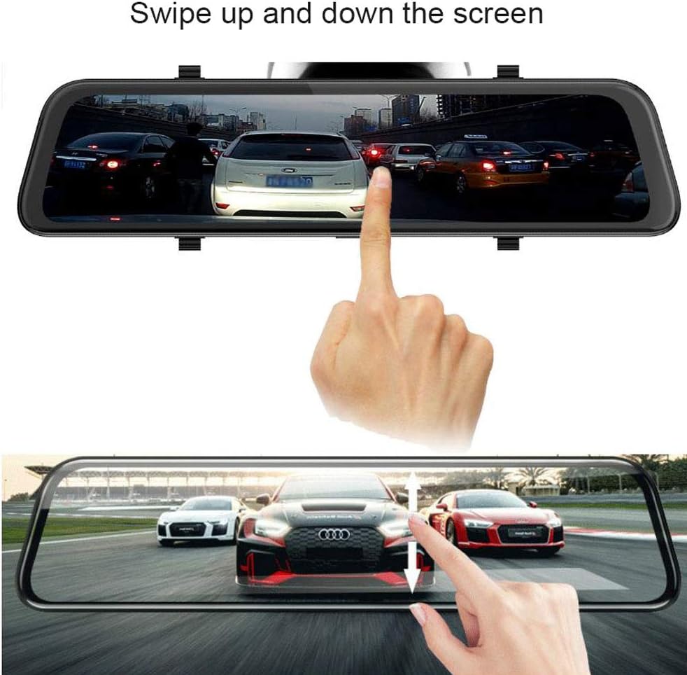 Dash Cam Dual Lens Touch 1080P Full HD Dashcam Car Camera Dashboard Camera 12" IPS Screen 170° Wide Angle Prevents Corner Rubbing During Reversing G-Sensor WDR Loop Recording Motion Detection
