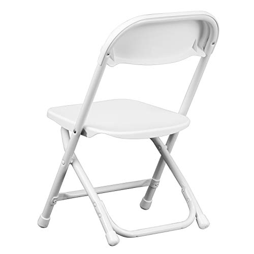 Flash Furniture Timmy Kids Plastic Folding Chairs for Grades Pre-K through Kindergarten, Children's Folding Chairs for Daycare and Events, Set of 10, White