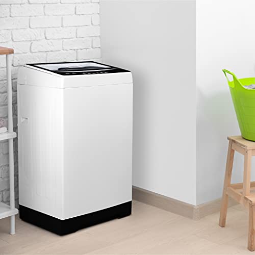 BLACK+DECKER 0.9 Cu. Ft. Portable Washer, 6.6 lb. Capacity Washing Machine for Homes & Apartments, 5 Wash Cycles, Quick Connect Sink Adapter and Drain Hose Included, Transparent Lid & LED Display, BPWM09W, White