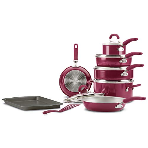 Rachael Ray Create Delicious Nonstick Cookware Pots and Pans Set, 13 Piece, Gray Shimmer
