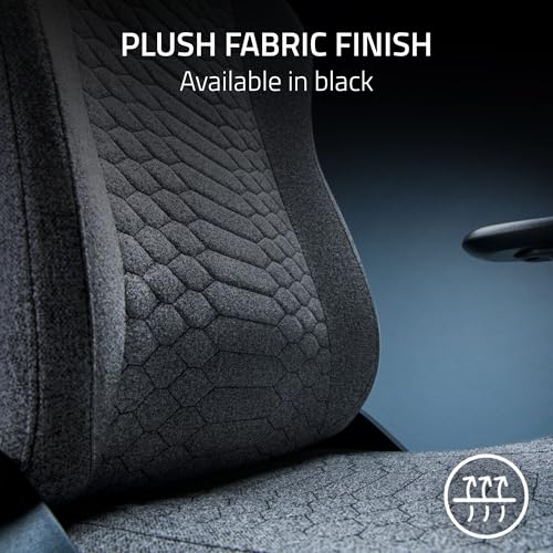 Razer Iskur V2 X Ergonomic Gaming Chair: Built-in Lumbar Support - Widened Seat Base - High Density Foam Cushions - Adjustable 152 Degree Recline - 2D Armrests - Plush Fabric Finish - Black