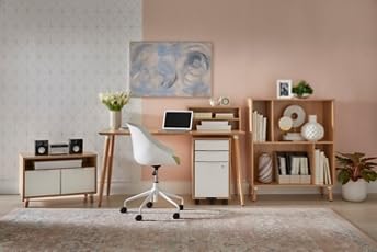 Hubbub Freya Table Desk 60" W x 24" D Ash/White Metal Accents