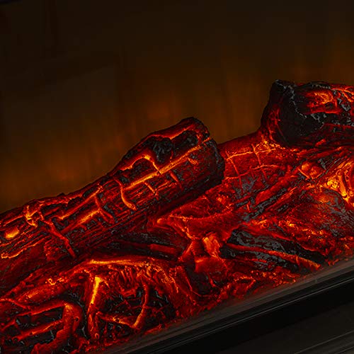 XtremepowerUS 1500W Electric Fireplace w/Remote & Timer Infrared Quartz Wheels Space Heater Wall Firebox Indoor Stove Room Fake Place