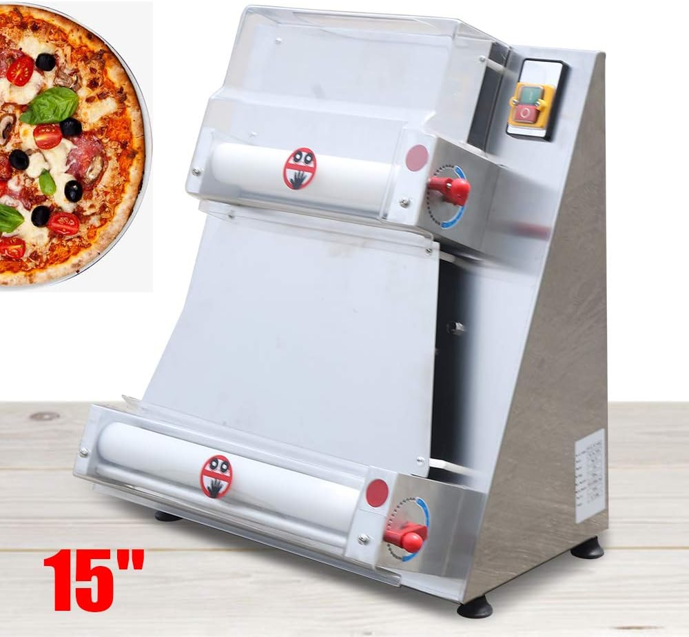 Pizza Dough Roller Sheeter, Commercial Dough Roller Sheeter, Electric Pizza Dough Roller Sheeter, Stainless Steel Pastry Press Making Machine, 110v Pizza Maker Machine for Home