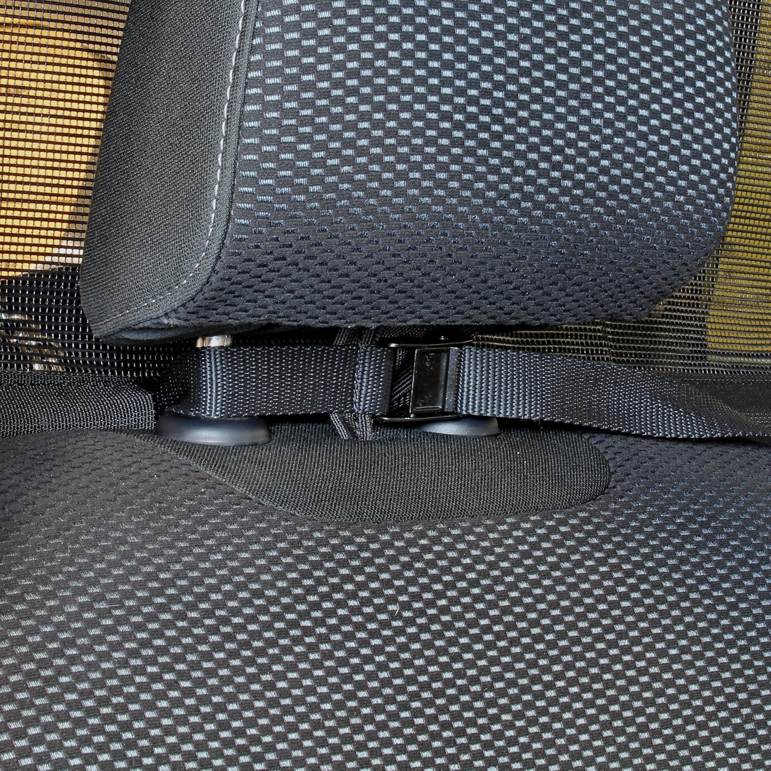 Bushwhacker Deluxe Dog Barrier 56 Wide - Ideal for Trucks, Large SUVs, Full Sized Sedans - Pet Restraint Car Backseat Divider Vehicle Gate Cargo Area Travel Trunk Mesh Net Screen Barricade