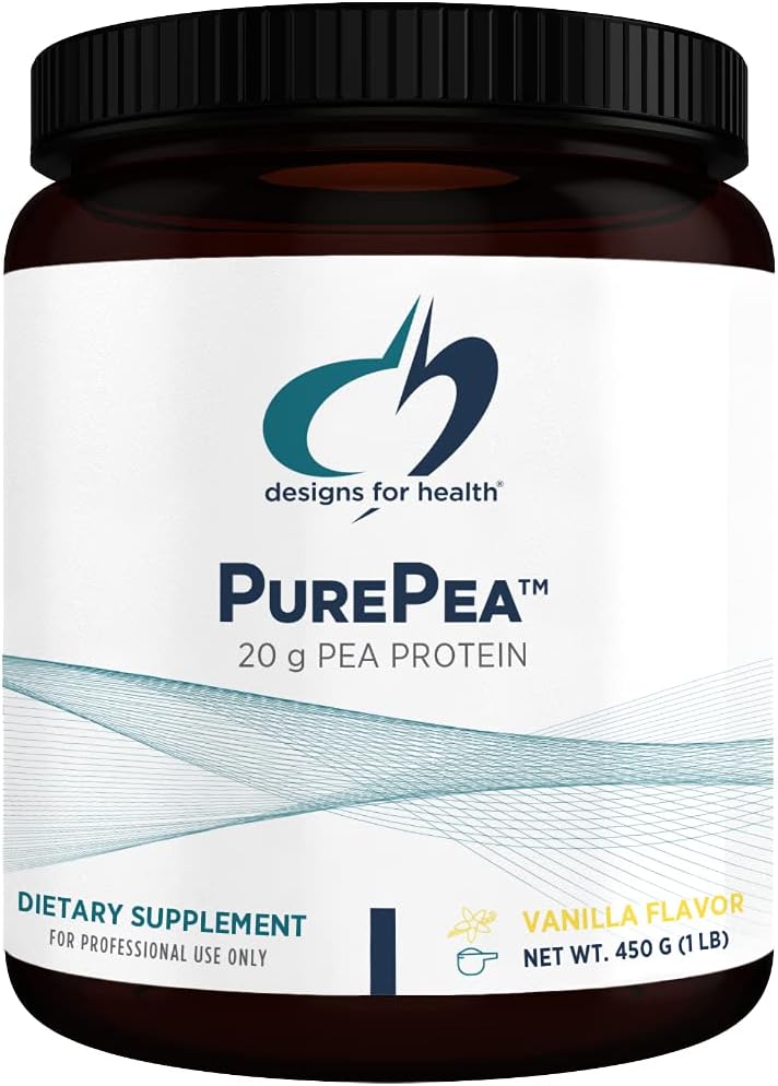 Designs for Health PurePea - 24g Vegan Pea Protein, Non-GMO Drink Mix Protein Powder Supplement, Unflavored (15 Servings / 450g) Pack of 2