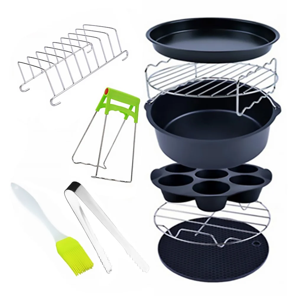 Frcolor Air Fryer Accessories Cooker Oven Set Kitchen Qt 7 3 Fry French Kit Food Rack Drying Trivet Accessory Basket Mould Cake