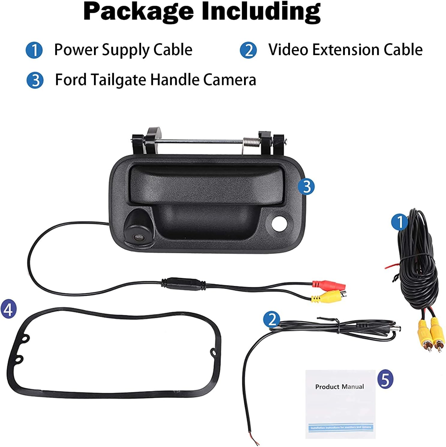 Backup Camera Compatible with Ford - F150 F250 F350 F450 F550 Reverse Camera ,Tailgate Handle Car Rear View Camera