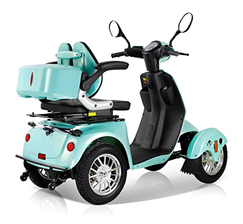 Electric Mobility Scooters for Adults, 2024 NEW 4 Wheels Powered Mobility Scooter 300+ lbs Foldable Electric Wheelchairs with 2 * 20AH Lead Acid Battery, 16 Miles, 2 Cup Holders & USB Charger Port