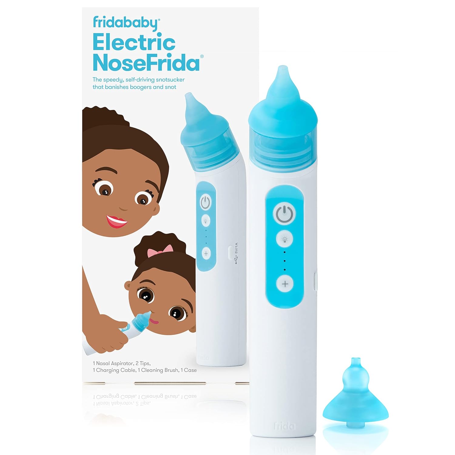 FridaBaby Electric NoseFrida | USB Rechargeable Nasal Aspirator with Different Levels of Suction by Frida Baby Pack of 2