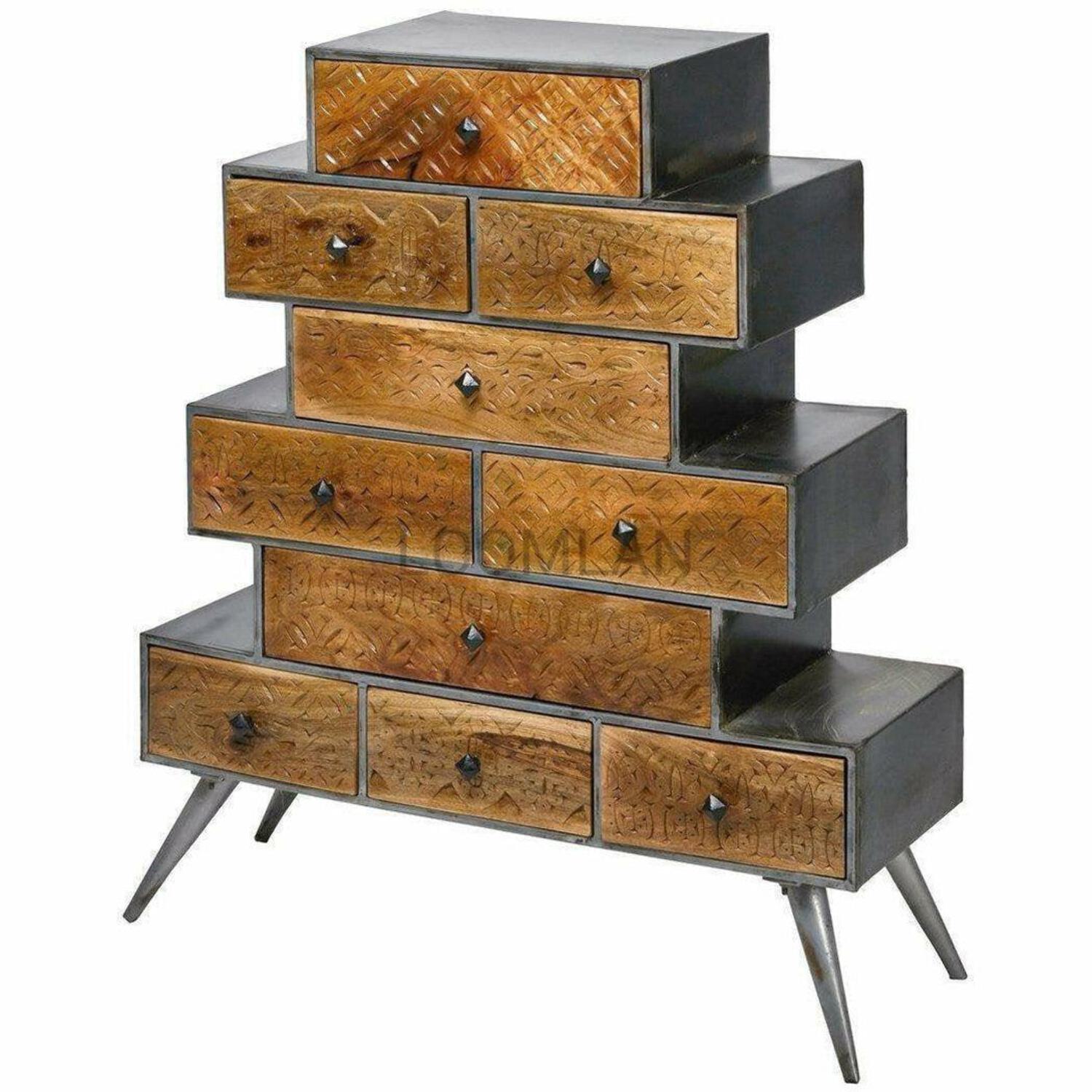 47x40 Apothecary Chest of 10 Drawers Wood Storage Cabinet