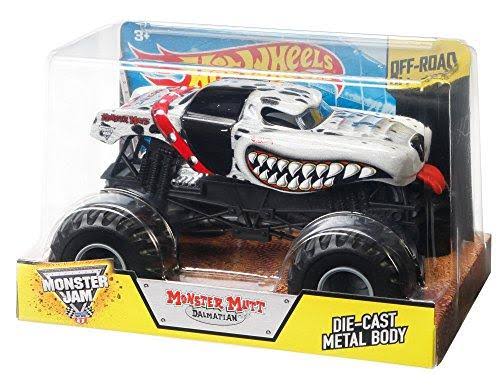 Hot Wheels Monster Jam Mutt Dalmatian Die-Cast Vehicle 1 24 Scale