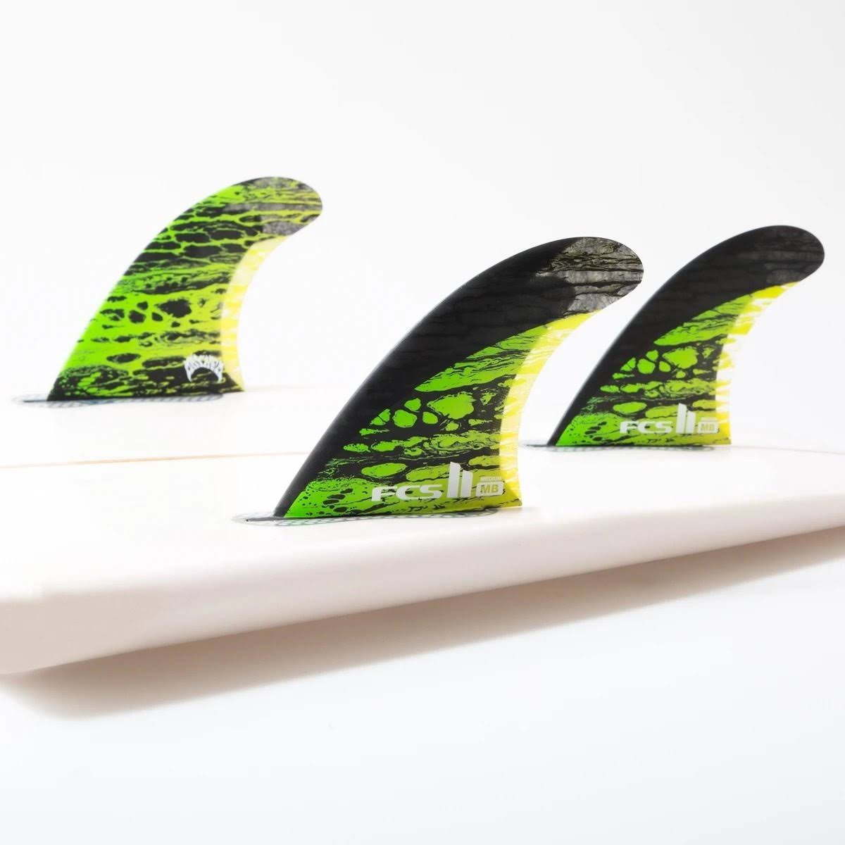 FCS II Matt Biolos PC Carbon Tri Fins Medium / Green