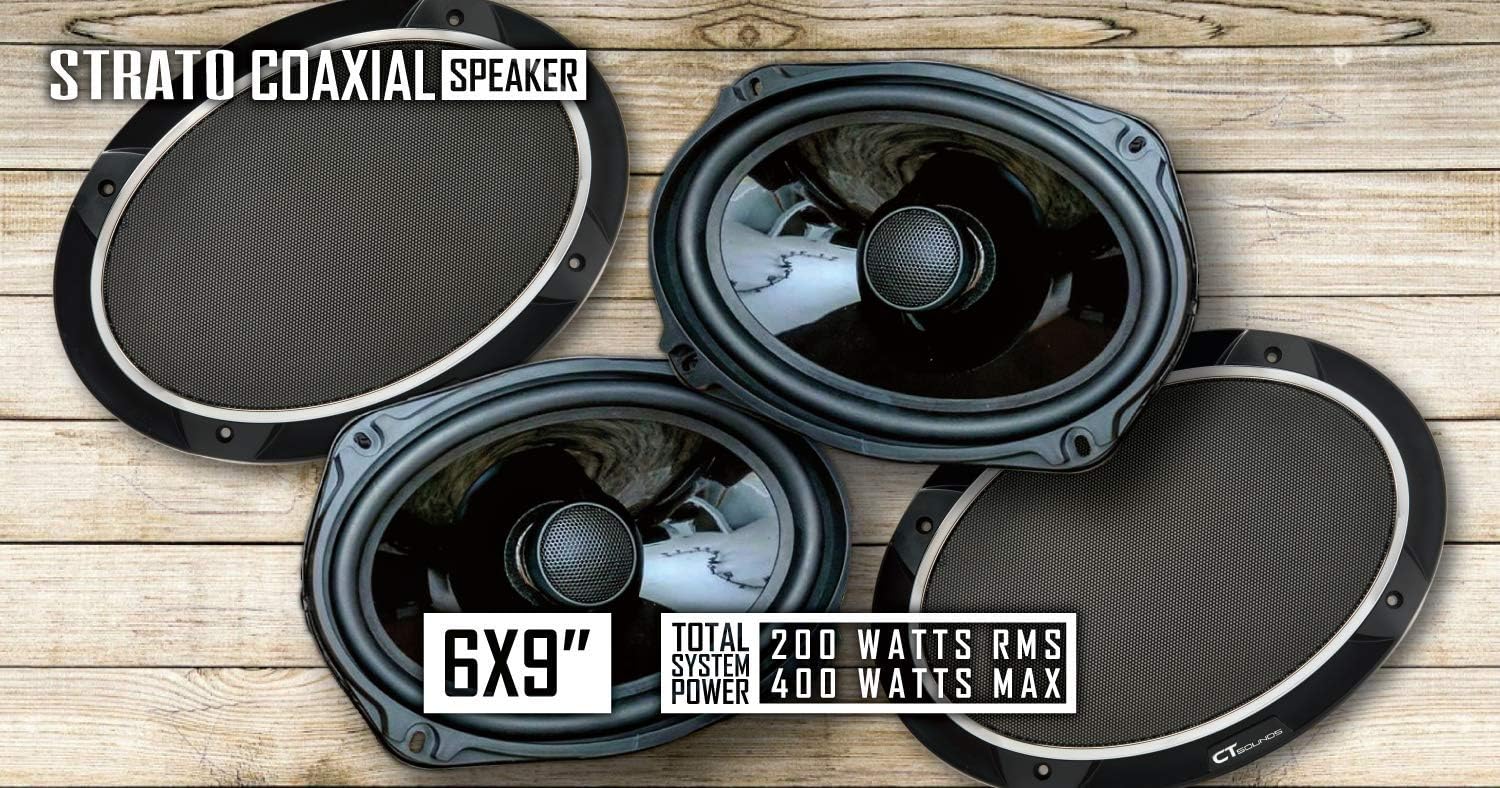 CT Sounds Strato 6x9” 320 Watt 2-Way Weatherproof Coaxial Car Speakers, Pair