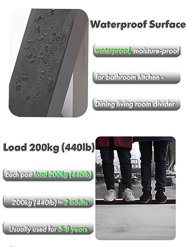 Room Divider Privacy Screen Privacy Screens/Room Divider Post, Wood Roomdivider for Room Separation/Bedroom/Office Cubicle Decor, Black Standing Wall Partition Column - Tall 2.4m 2.2m 2m 1.8m 1.6m 1.4