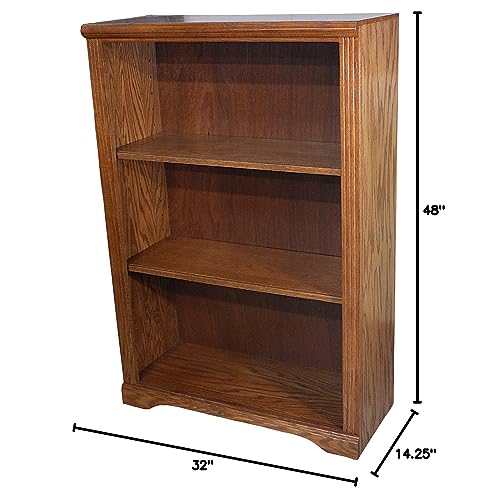 American Heartland Oak 48" Open Bookcase in Medium