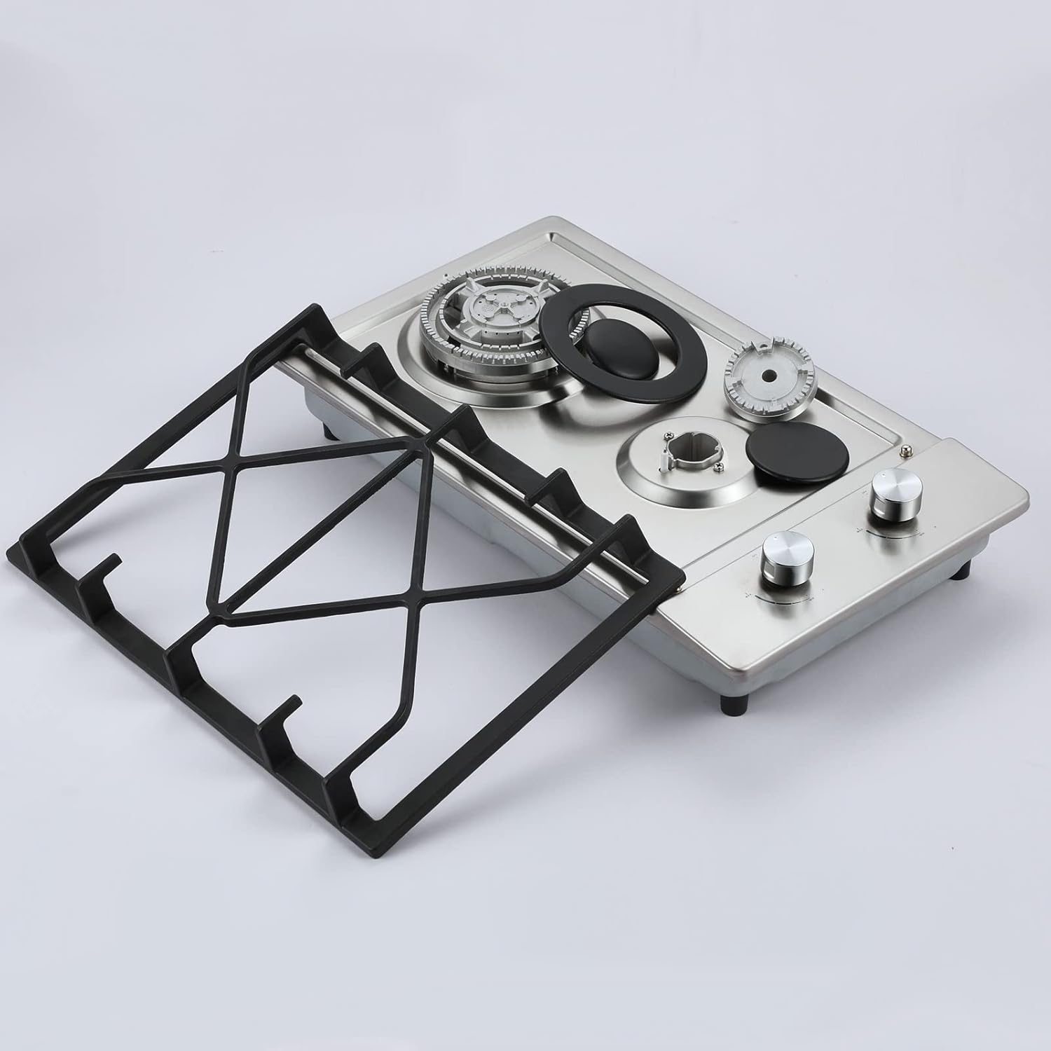 Gas Cooktop 36 inch with 5 Sealed Burners in Stainless Steel, Built-in Stovetop with Thermocouple Protection, Gas Stove Top with Cast Iron Grates, Gas Hob with LPG/NG Convertible and Easy to Clean