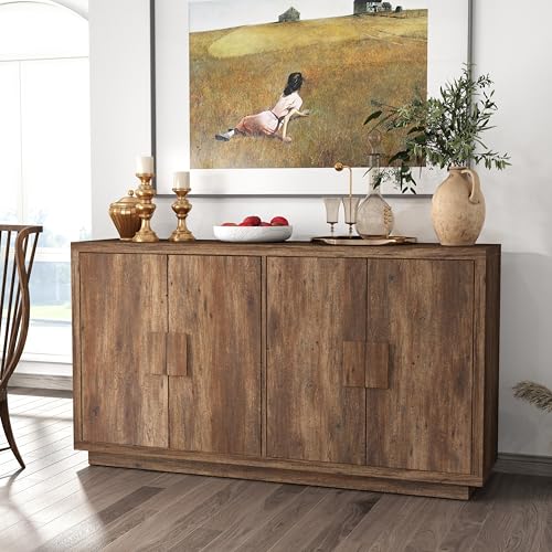 Sideboard Buffet Cabinet with Storage, 32" Small Buffet Cabinet for Dining Room, Kitchen Coffee Bar Cabinet with Adjustable Shelf, Accent Storage Cabinet for Entryway, Living Room. (32" Wide)