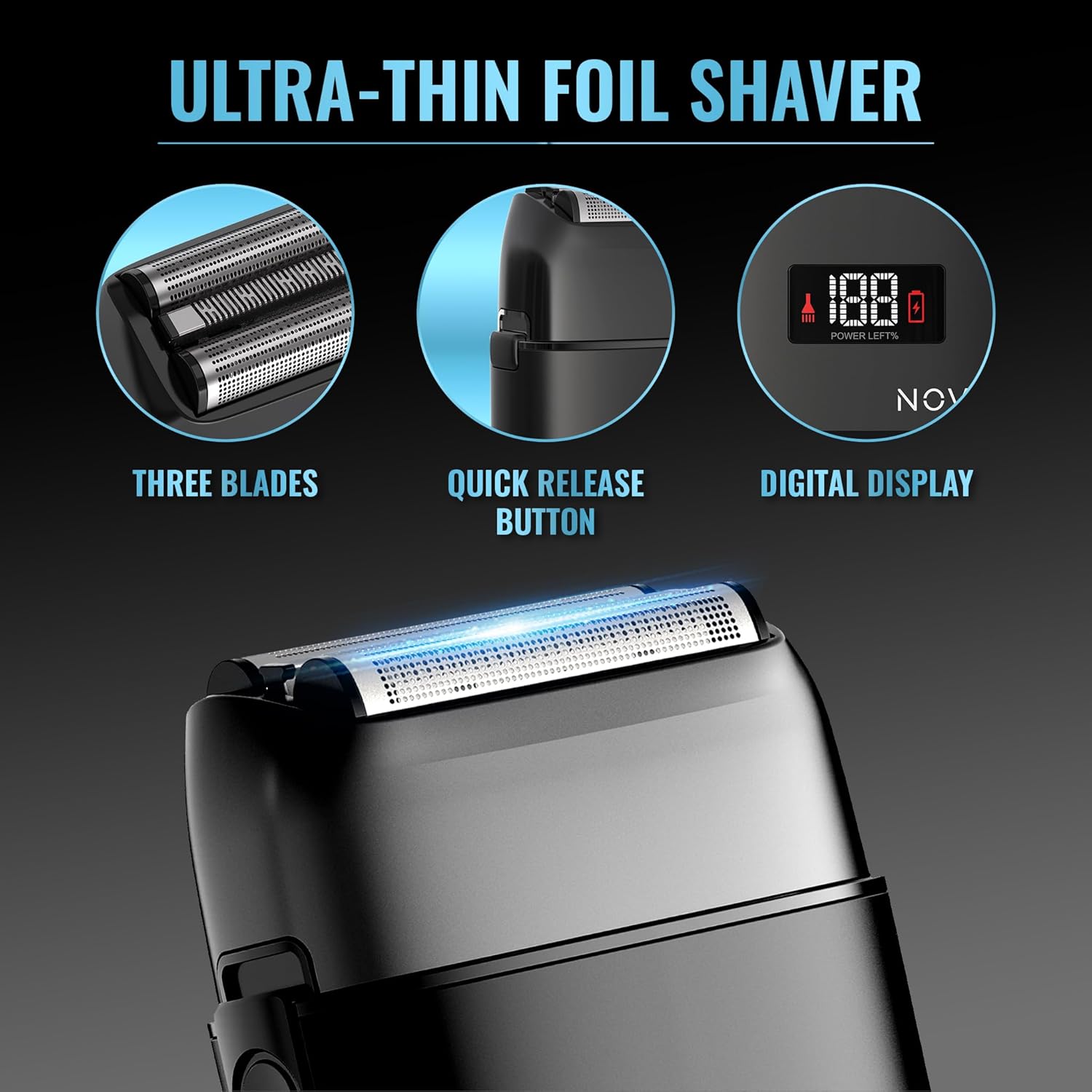 Novah Professional Barber Clippers and Trimmer Set - Foil Shaver Professional Hair Clippers for Men, Mens Cordless Hair Clippers for Barbers Haircut Kit, Fade