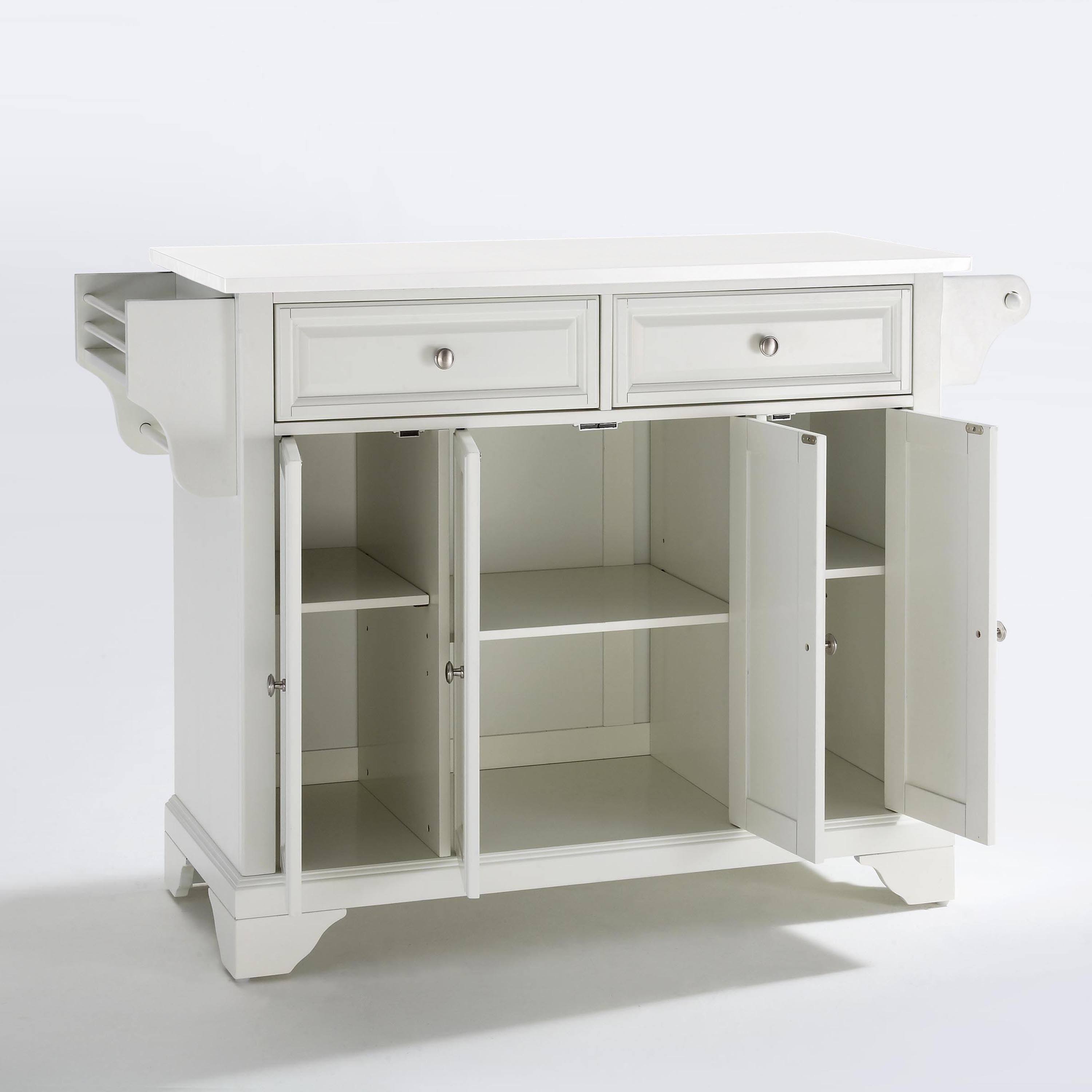 Crosley Lafayette Granite Top Full Size Kitchen Island/Cart, White