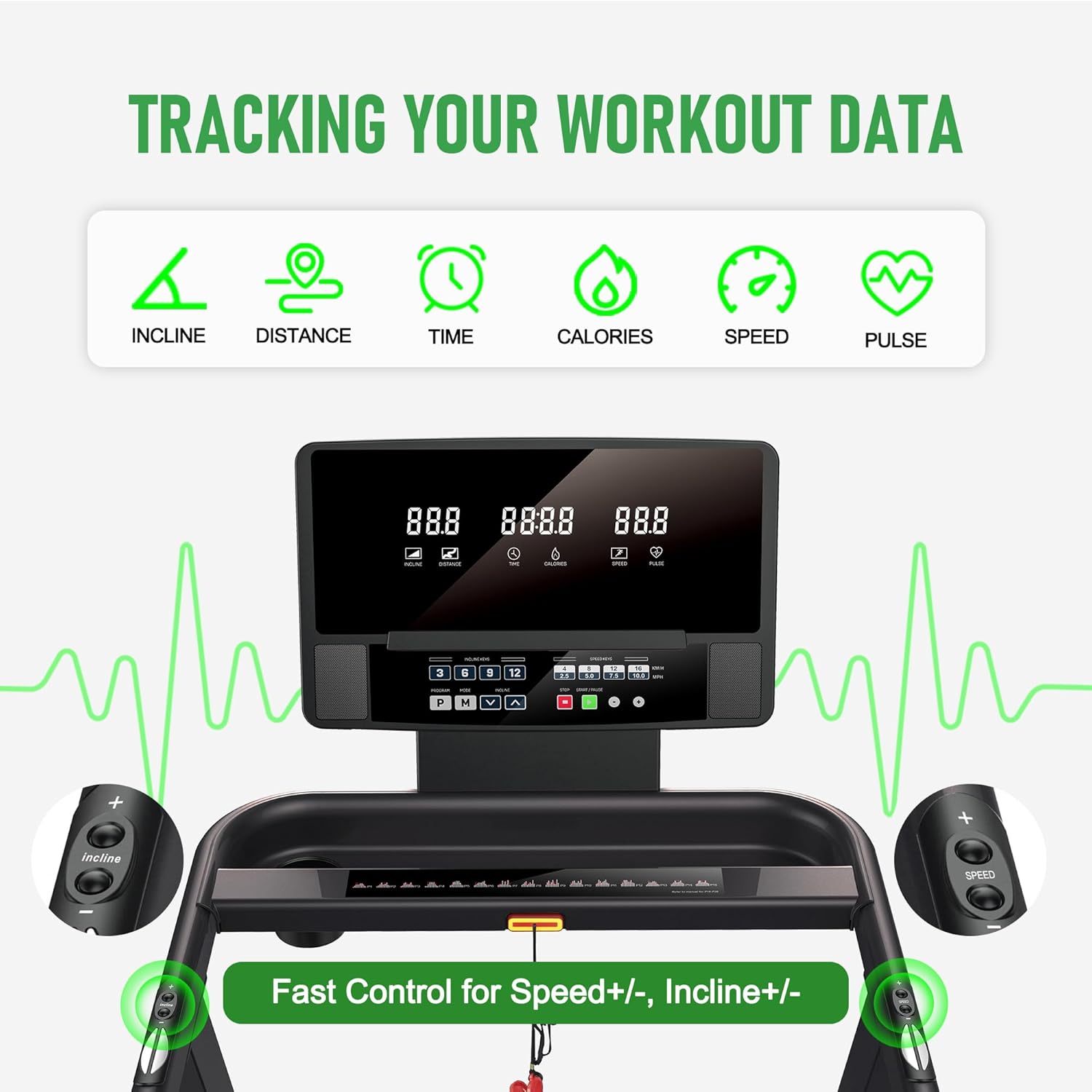 RUNOW Treadmills for Home with 0-12% Auto Incline, Folding Treadmill Perfect for Walking and Running, Built-in Speakers and Customized Programs Bring Superior Training Experience