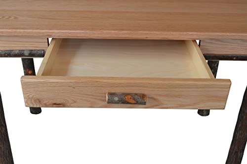 Amish-Made Small Rectangular Walnut-Stained Hickory Writing Desk