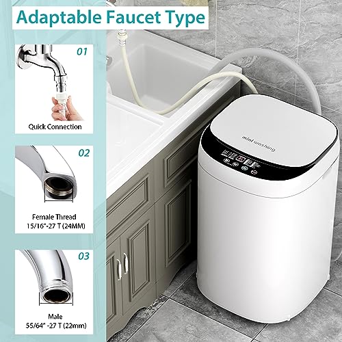 Giantex Portable Washing Machine, 7.7lbs Capacity Compact Washer with Drain Pump, 0.78 Cu.ft Laundry Washer with 10 Wash Program, 3 Water Level, LED Display, All-in-One Washer Spinner Combo