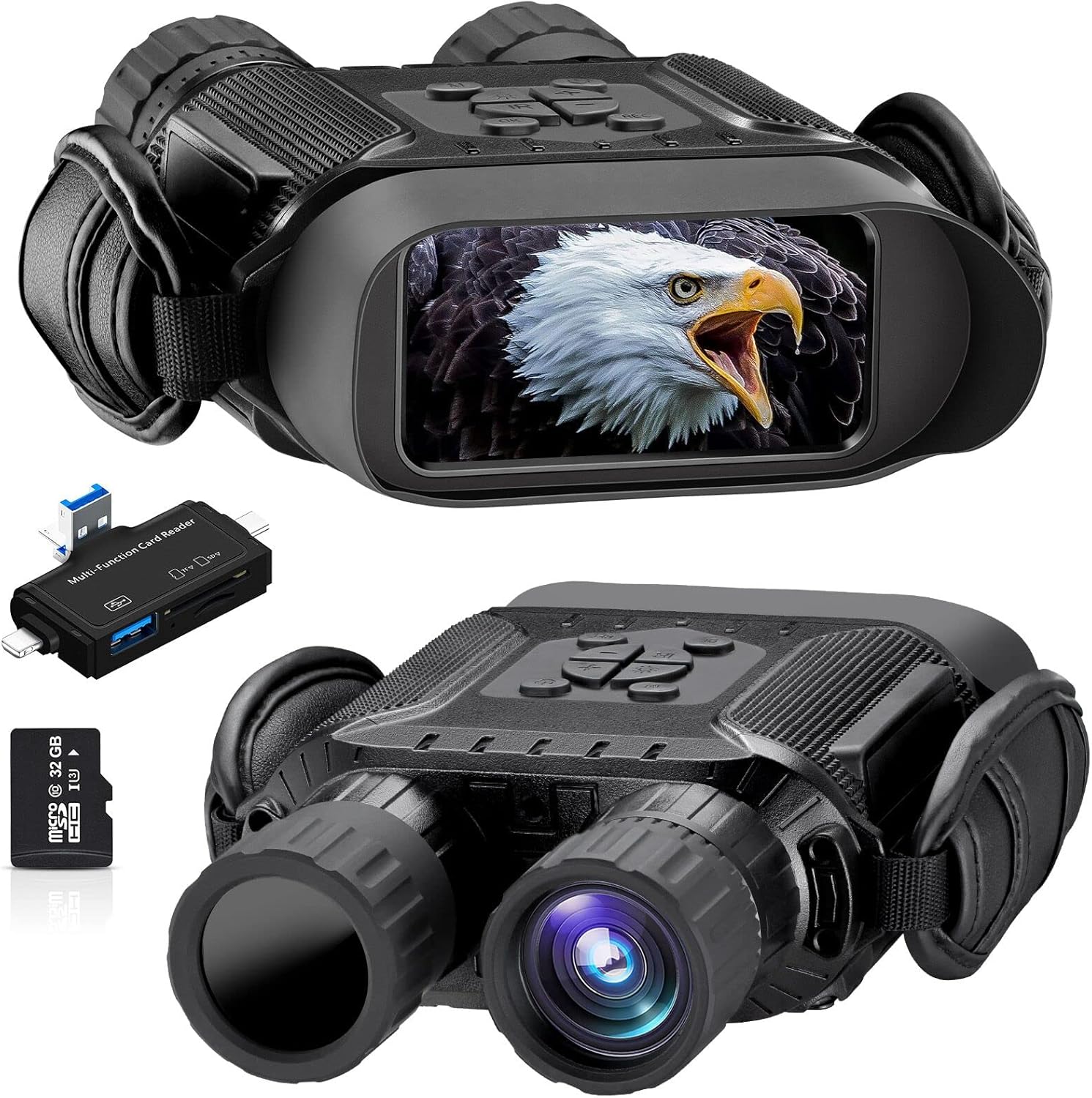Nightiger Night Vision Goggles,Digital Infrared Night Vision Binoculars with 32GB Memory Card for Hunting