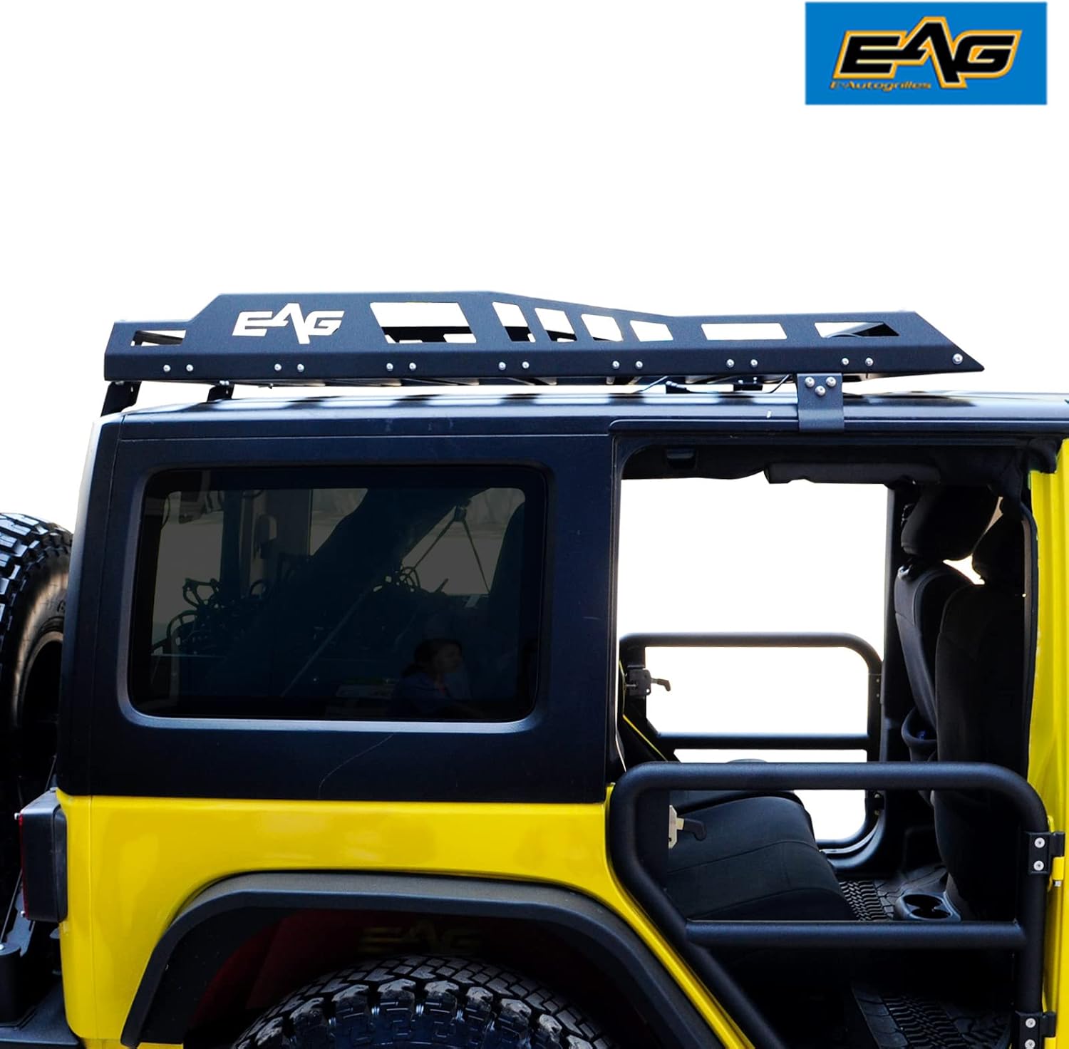 EAG Roof Rack Cargo Carrier Basket Hard Rooftop Fit for 07-18 Wrangler JK 2/4Door