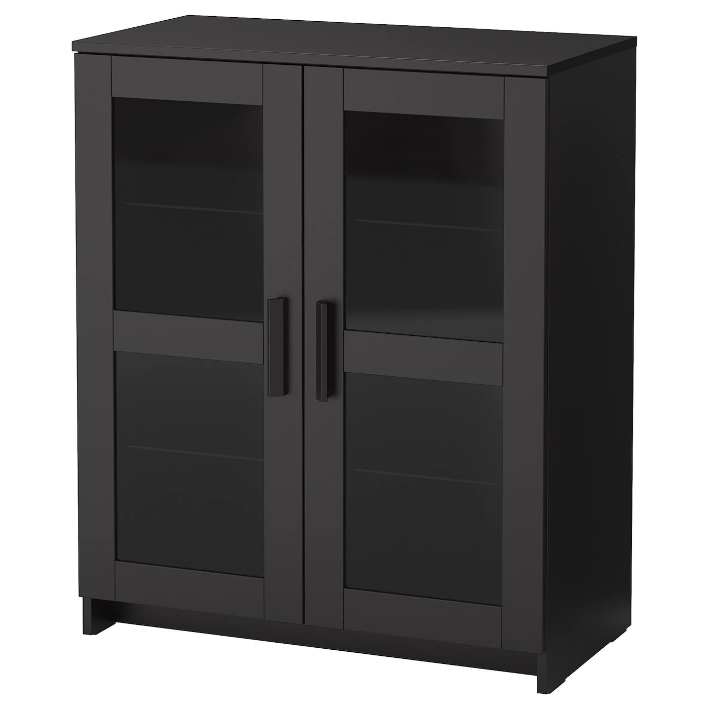 IKEA - BRIMNES Cabinet with Doors, glass/black, 30 3/4x37 3/8