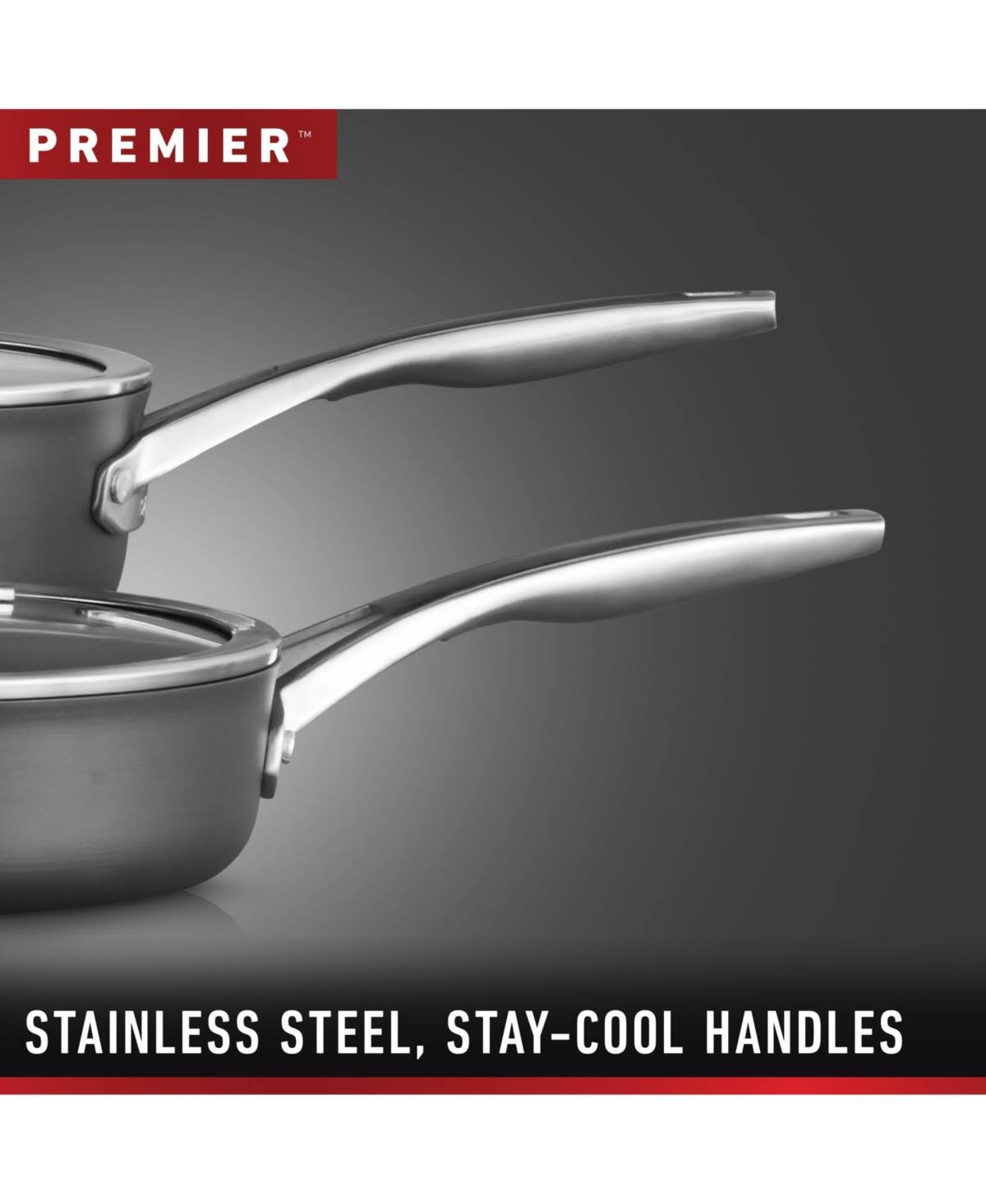 Calphalon Premier Hard Anodized Nonstick Fry Pan Set - Black