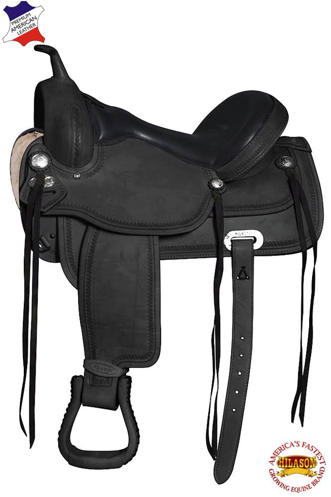 Hilason 16 in Western Horse Saddle American Leather Flex Tree Trail Pleasure