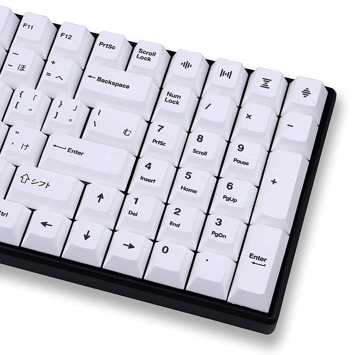 White Keycaps 134 Keys Cherry Profile Dye-Sub PBT Minimalist Keycap Compatible with GH60 / GK64 / GK61 / 68/87/104 Keyboard