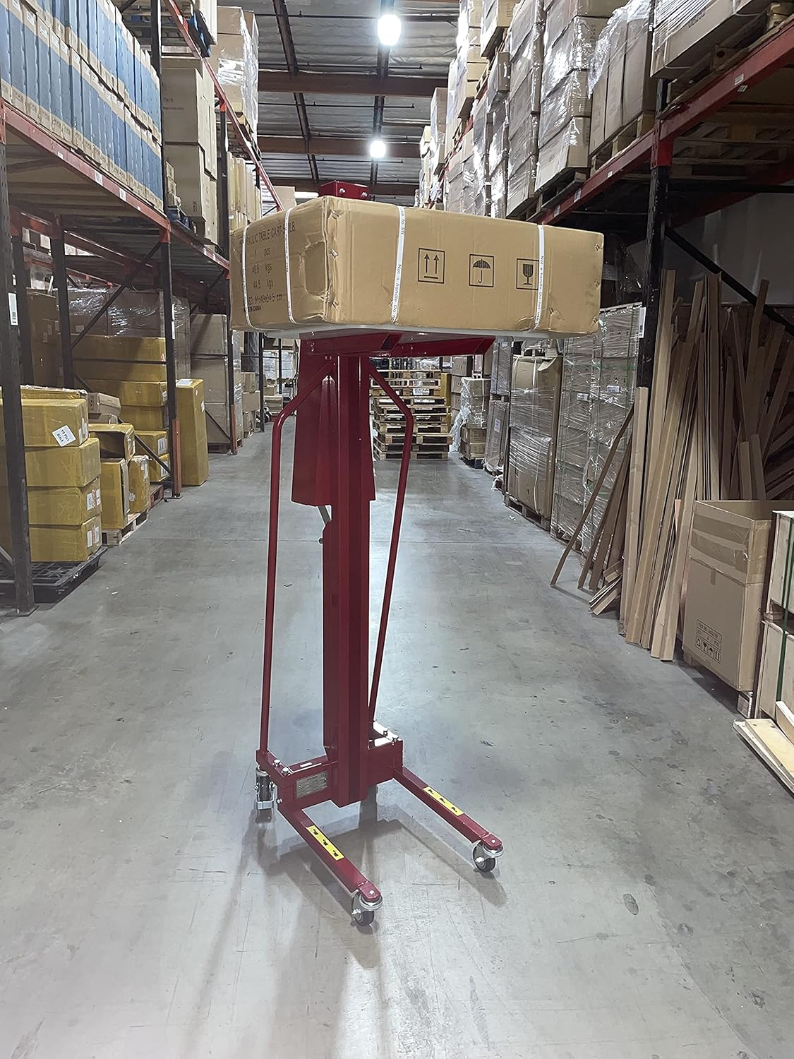 Pake Handling Tools - Winch Stacker, Manual Work Positioner Lift Truck - Steel Lightweight and Easily Maneuverable Lift with 440 lbs Capacity