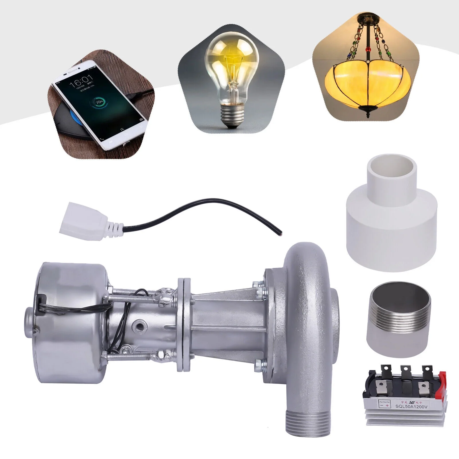 TOOL1SHOoo Micro Hydroelectric Generator 500 Watts 50hz 110 Volts High Power with Monitoring Portable