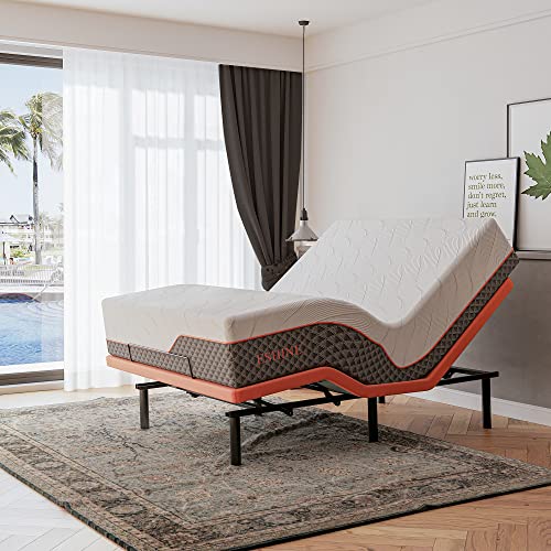 Split King Adjustable Bed Frame with Mattress - 14” Luxury Hybrid Mattress, Smart APP Contorl, Massage, Zero Gravity, Anti-Snore, 5 Minutes Installation, Head and Foot Incline, Medium Soft, Split King