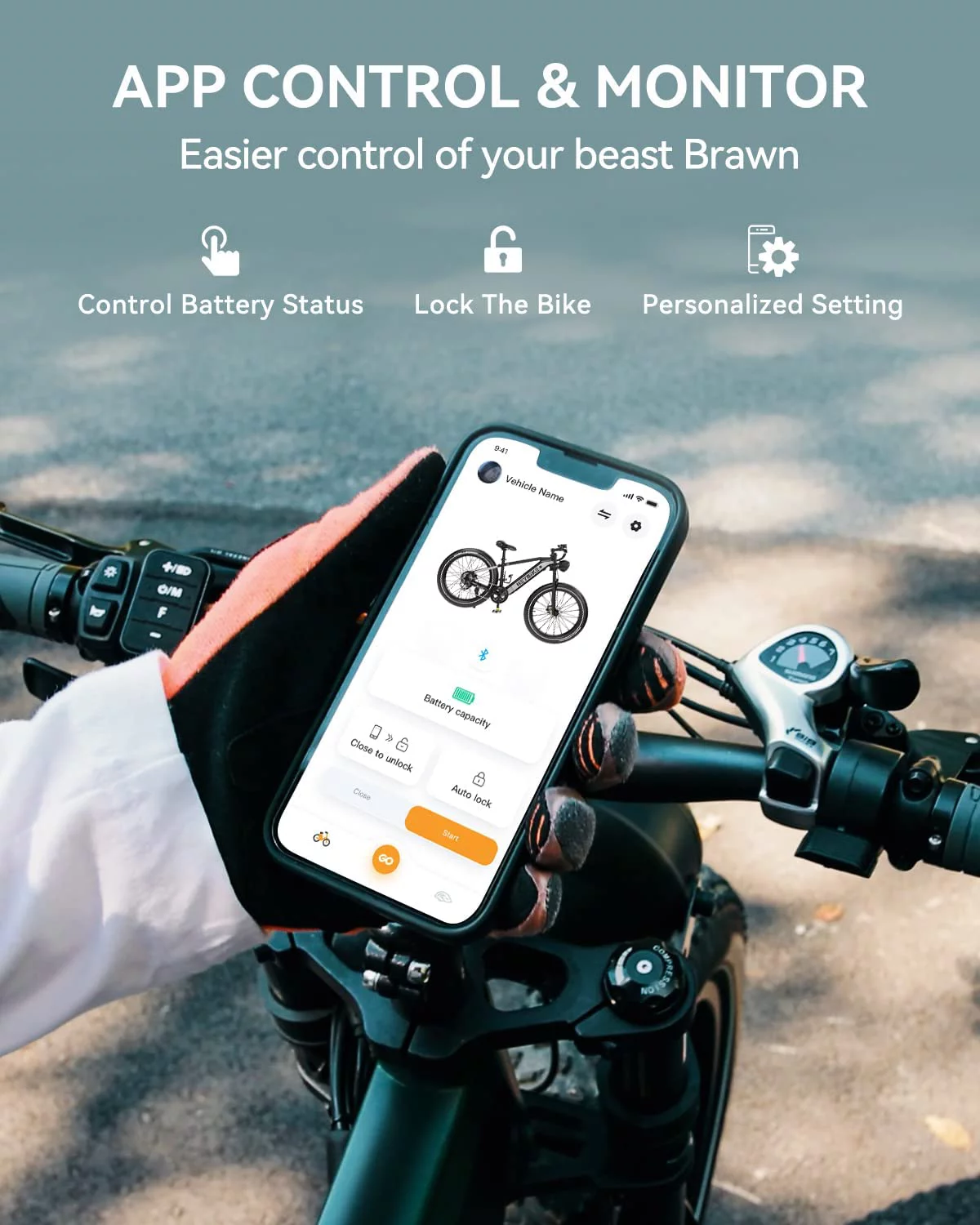 Heybike Brawn Electric Bike for Adults, 750W Fat Tire Ebikes with 48V 18Ah Removable Battery, 26'' Wheel Electric Mountain Bike, Hydraulic Front Fork Electric Bicycles