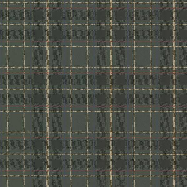 Beacon House Caledonia Dark Green Plaid Wallpaper