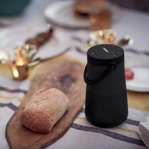 Bose SoundLink Revolve+ (Series II) Bluetooth Speaker, Portable Speaker with Microphone, Wireless and Water Resistant with 360 Degree Sound, Long Lasting Battery and Handle, Black