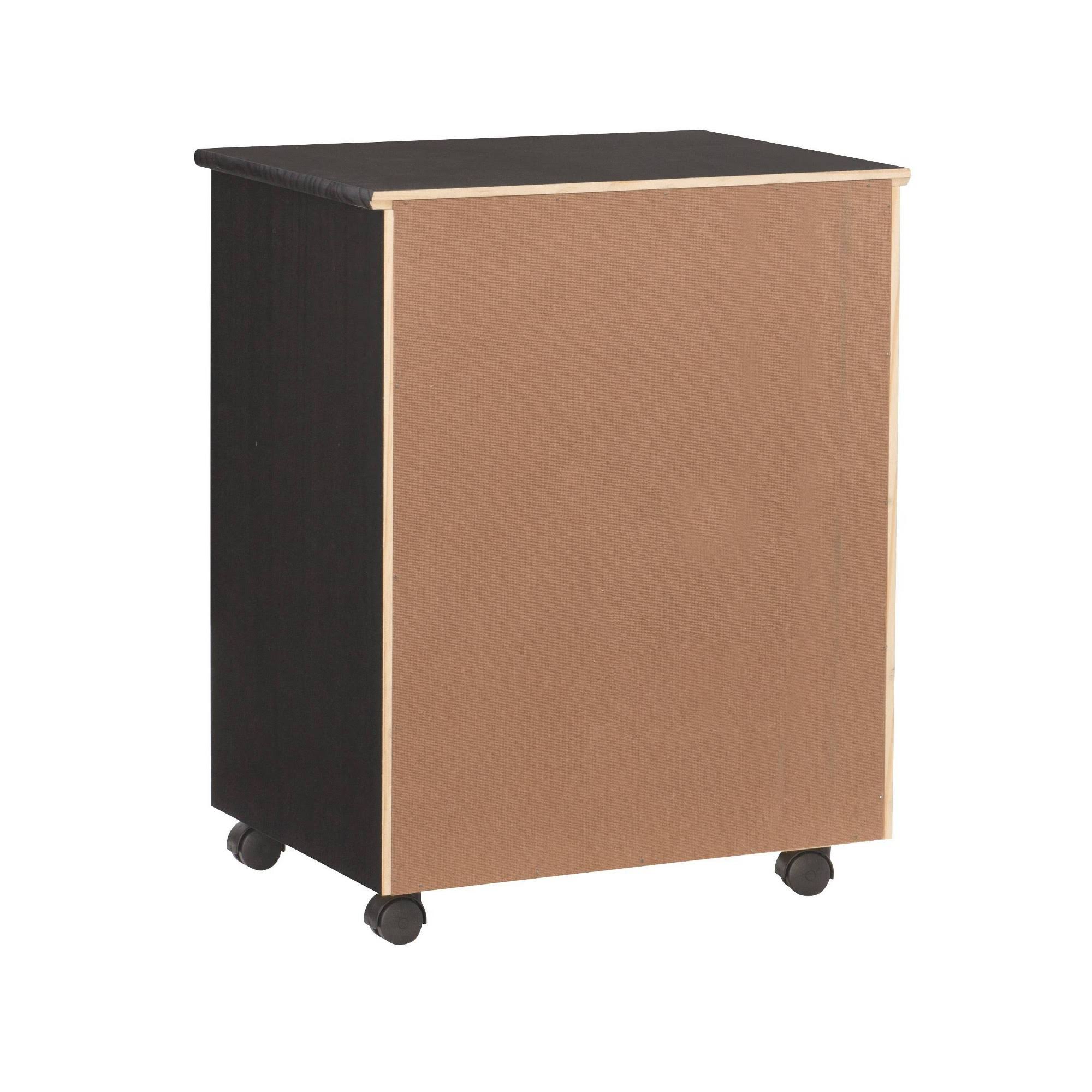 Linon Cary Wide 6-Drawer Rolling Storage Cart, Black