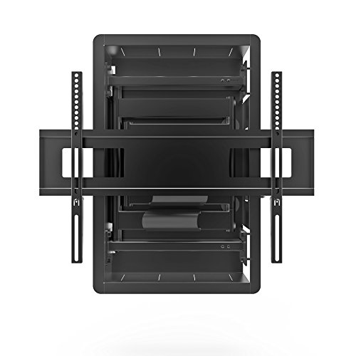 Kanto R300 Recessed In-Wall Full Motion Articulating TV Mount for 32-inch to 55-inch TVs | Ultra Low Profile | Swivel and Tilt Capable | Cable Management for Clean Setup | Black