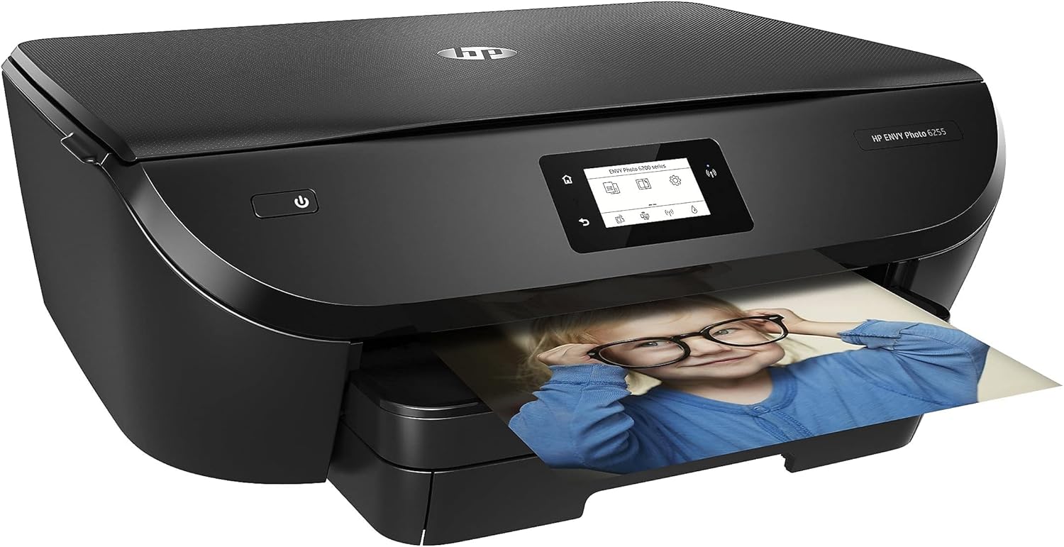 HP ENVY Photo 6255 Wireless All-in-One Color Printer, Works with Alexa (K7G18A)