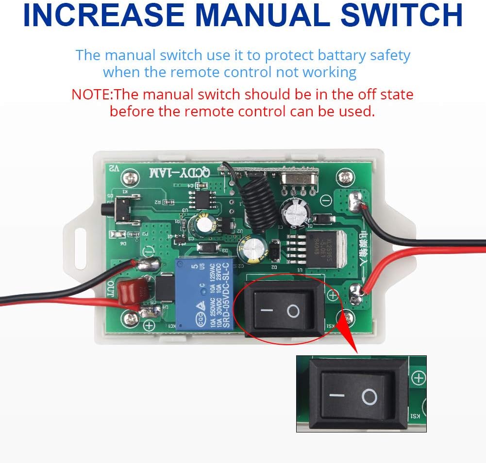 WATERWICH DC24V Car Wireless Remote Control Battery Disconnect Switch Cut/Shut Off Battery Switch 280Amp One-Button Power Kill Switch for BigTruck Bus Excavator Loader Construction Vehicle(24V) Pack of 2