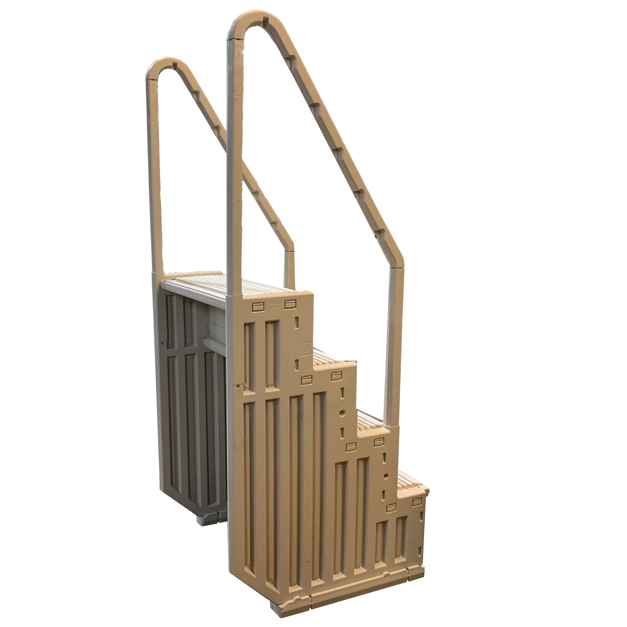 Confer Above Ground Swimming Pool Ladder 4 Stair Step System, Warm Gray