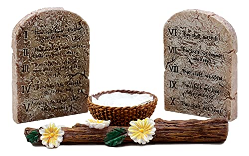 Ebros Gift Large Matte Gold Holy Ark Of The Covenant With Ten Commandments Rod of Aaron and Manna Religious Decorative Figurine Box Furniture Collectible Judaic Historical Accent (1:2 Scale 42" Long)