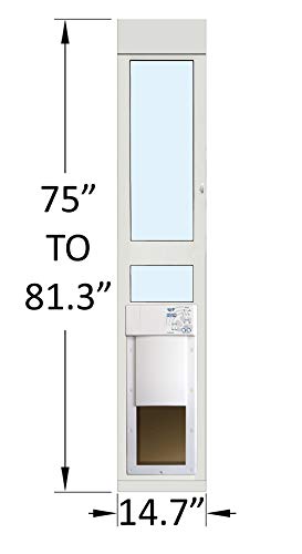 Power Pet Electronic Dog Door - High Tech Pet Electronic Pet Doors - Fully Automatic Sliding e-Glass Electronic Dog Doors - Large Pets up to 100 lbs - Tall 92-3/4 - 96 Patio Doors - PX2-SEGT
